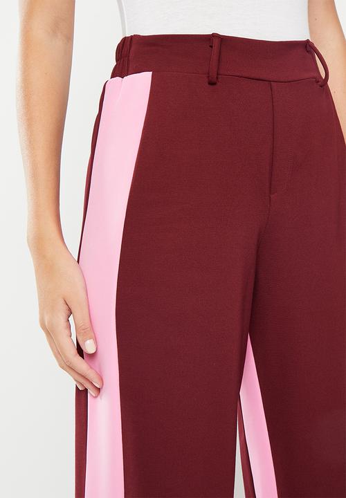 Me&B - Posh ponti pant - burgundy & pink