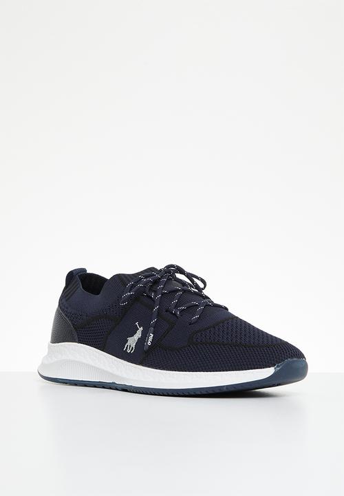 POLO - Side flash knit sneaker - navy