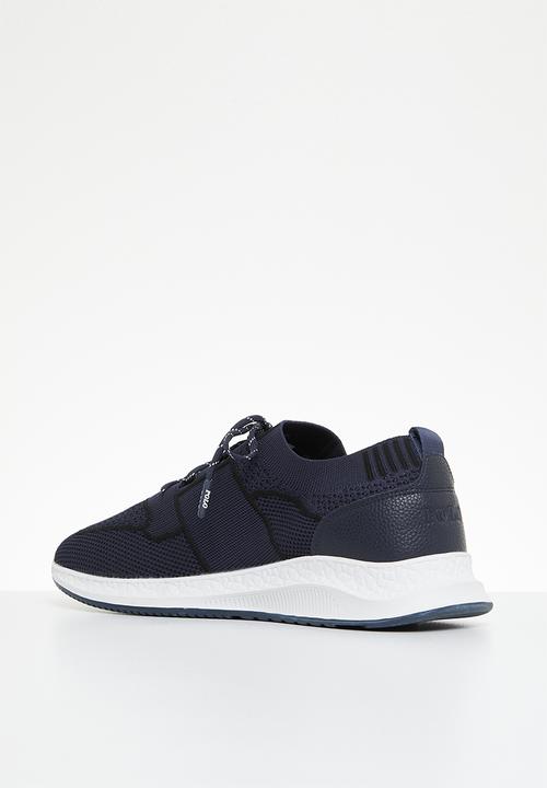 POLO - Side flash knit sneaker - navy