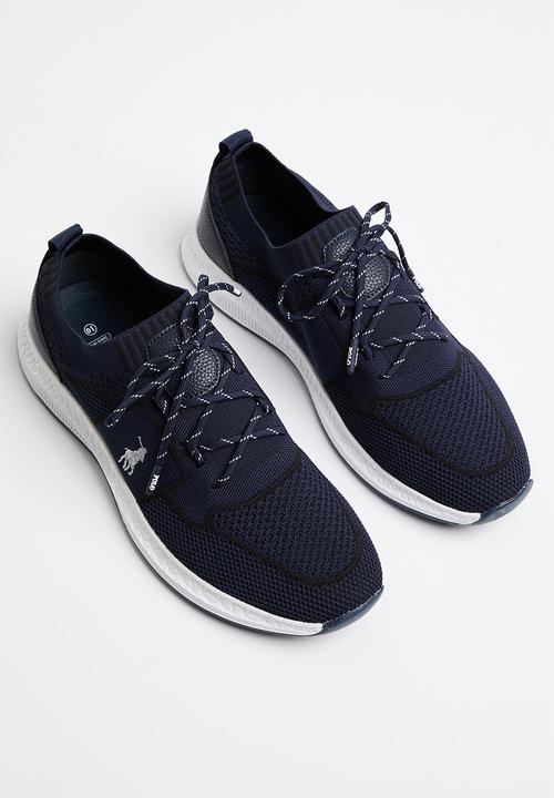 POLO - Side flash knit sneaker - navy