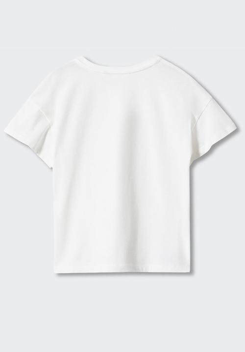 MANGO - T-shirt crochet - natural