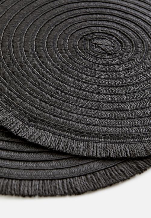 H&M - 2-pack round place mats - black