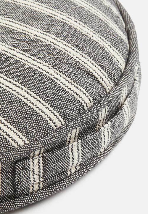 H&M - Round seat cushion - dark grey/striped