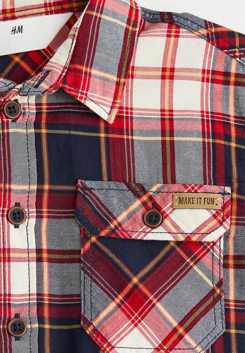 H&M - Twill shirt - red/checked