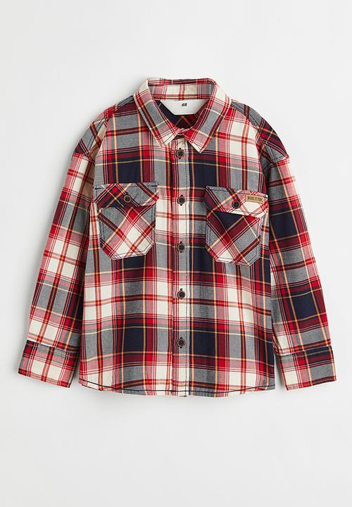 H&M - Twill shirt - red/checked