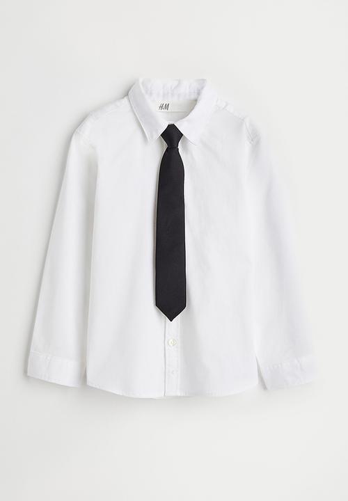 H&M - Shirt and tie/bow tie - white/black