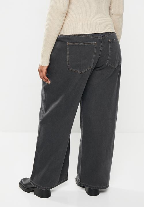 Cotton On - Plus relaxed wide leg jean - black ink