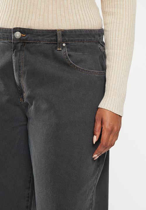 Cotton On - Plus relaxed wide leg jean - black ink