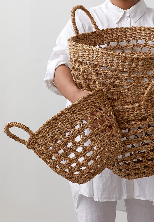 H&M - Large seagrass basket - beige