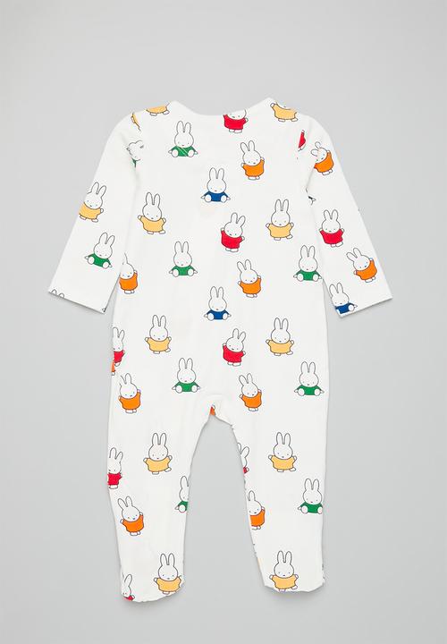 Cotton On - 2 pack long sleeve zip romber- lcn vanilla miffy stretching/mono miffy