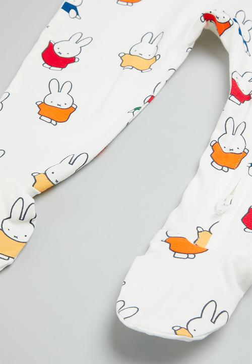 Cotton On - 2 pack long sleeve zip romber- lcn vanilla miffy stretching/mono miffy