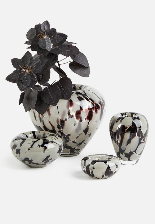H&M - Glass bowl - light beige/patterned