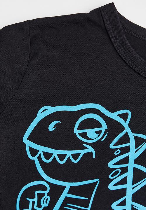 H&M - Cotton jersey top - black/dinosaur
