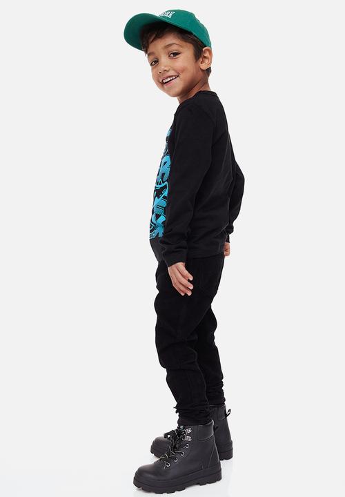 H&M - Cotton jersey top - black/dinosaur
