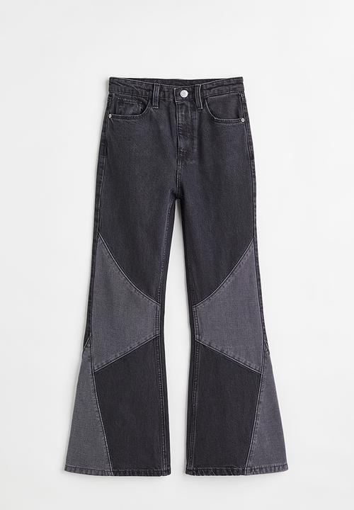 H&M - Flared leg high jeans - black/block-coloured
