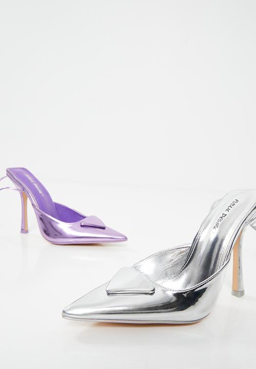 Public Desire - Vada barely there court stiletto - silver mirror