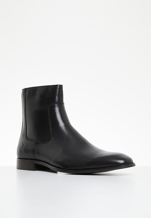 POLO - High rise chelsea leather boot  - black