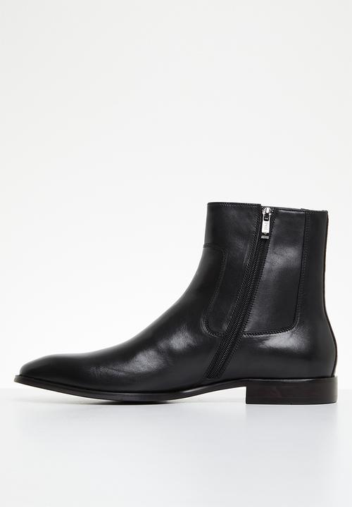 POLO - High rise chelsea leather boot  - black