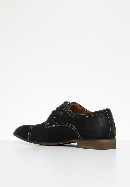 POLO - Brogue toe cap gibson leather lace up - black