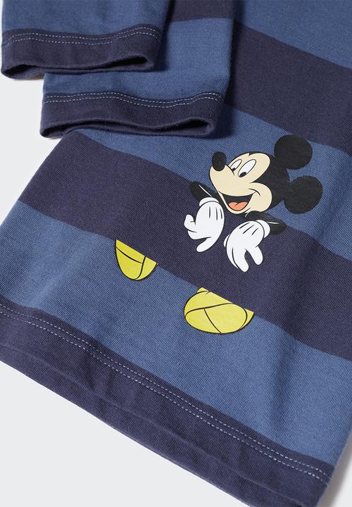 MANGO - T-shirt mstripes - blue