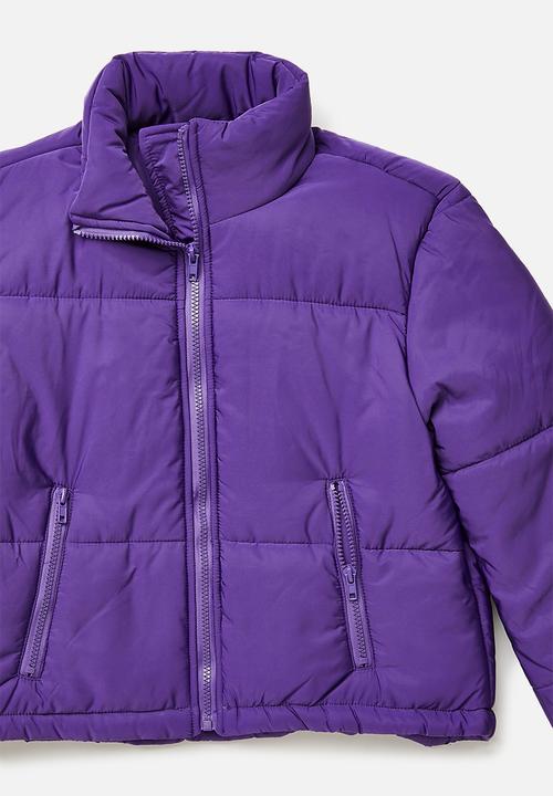 Blake - Cropped puffer - purple