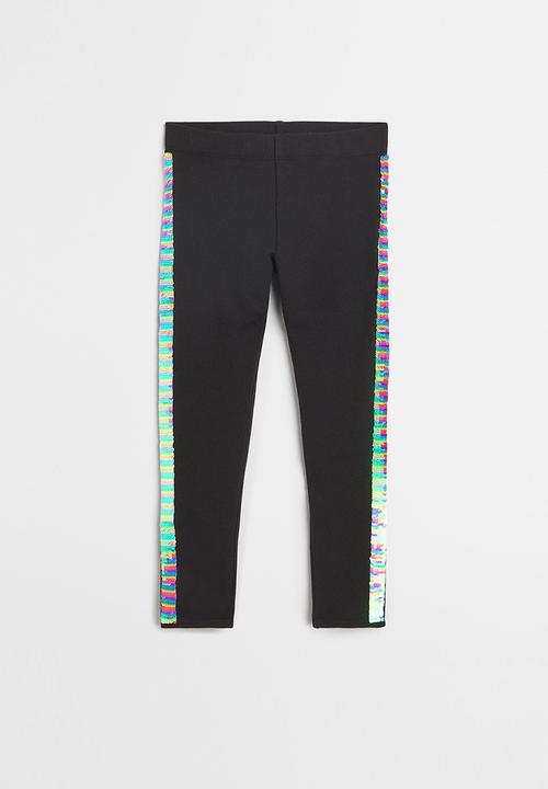 H&M - Brushed-inside leggings - black/sequins