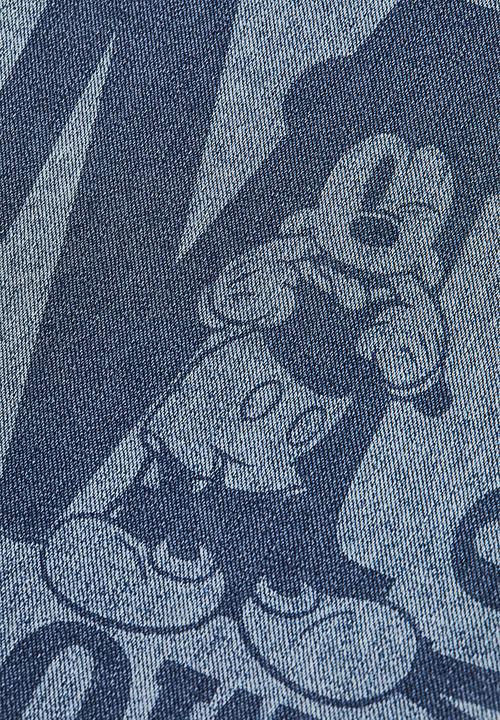 H&M - Wide printed jeggings - denim blue/mickey mouse