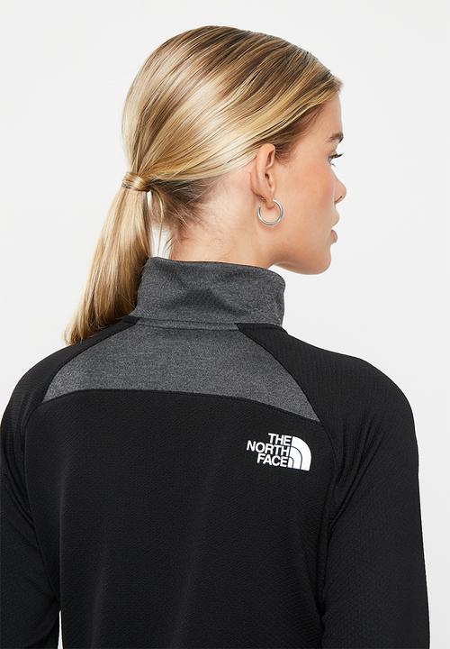 The North Face - W 1-4 zip run fleece - tnf black & asphalt grey light heather