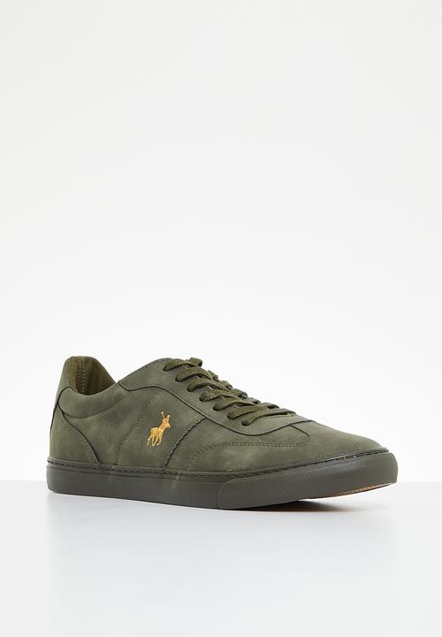 POLO - Basic gumsole pu/fabric sneaker - olive