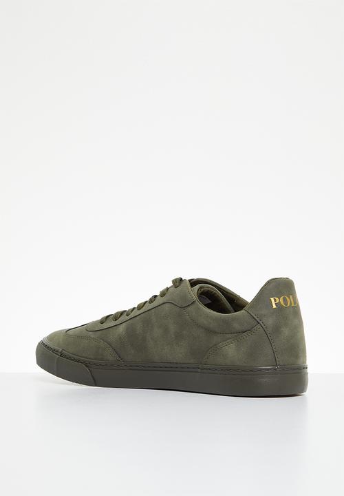 POLO - Basic gumsole pu/fabric sneaker - olive