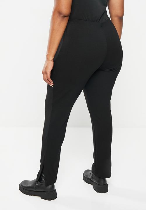 Me&B - Plus Slit flare knit tregging - black