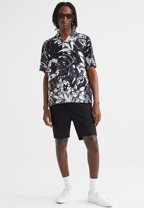 H&M - Relaxed fit patterned resort shirt - black/patterned
