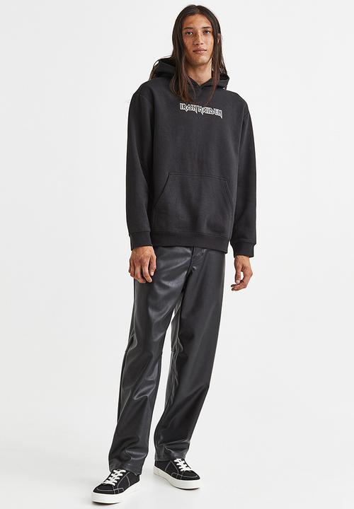 H&M - Relaxed fit hoodie - black/iron maiden