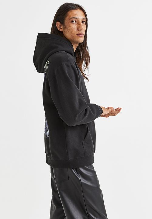 H&M - Relaxed fit hoodie - black/iron maiden