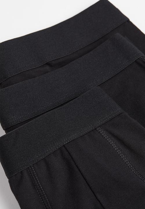 H&M - 3-pack xtra life™ mid trunks - black