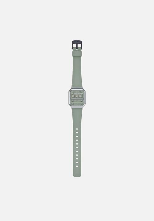 Casio - Retro digital chrome plat - grey
