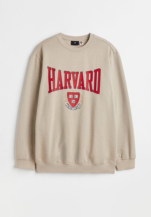 H&M - Regular fit printed sweatshirt - beige/harvard university