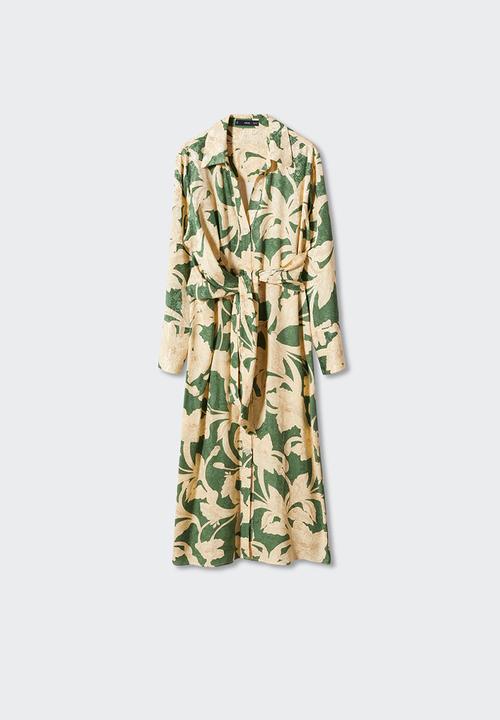 MANGO - Dress cammo - green