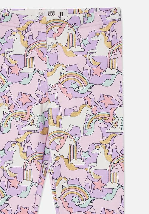 Cotton On - Huggie tights - lilac drop/unicorns