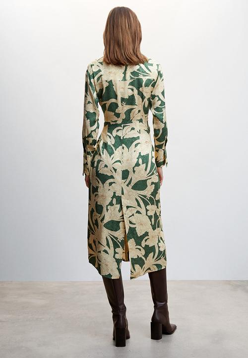 MANGO - Dress cammo - green