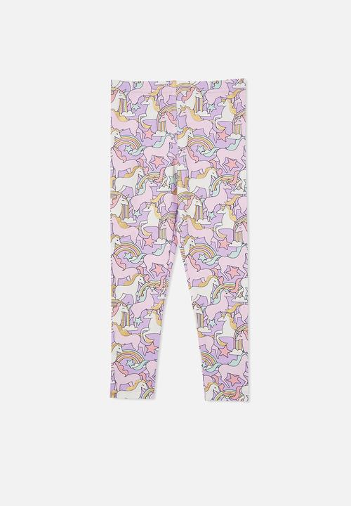 Cotton On - Huggie tights - lilac drop/unicorns