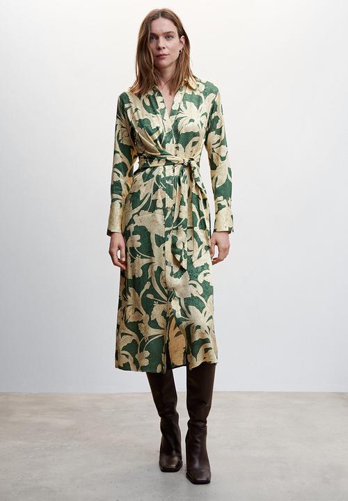 MANGO - Dress cammo - green