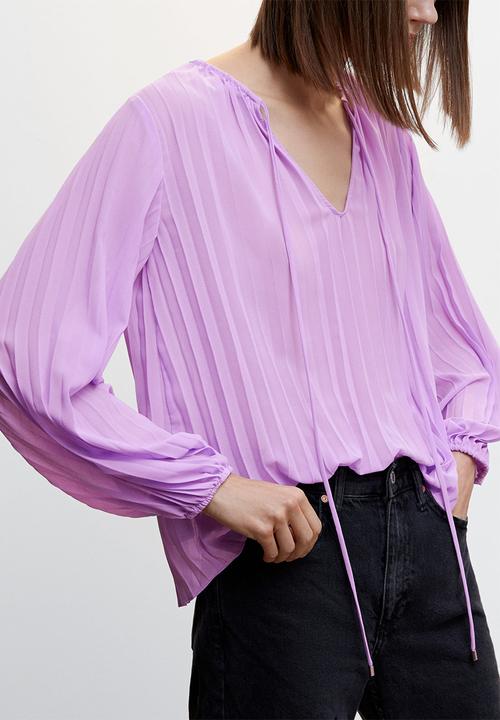 MANGO - Blouse plis - light pastel purple