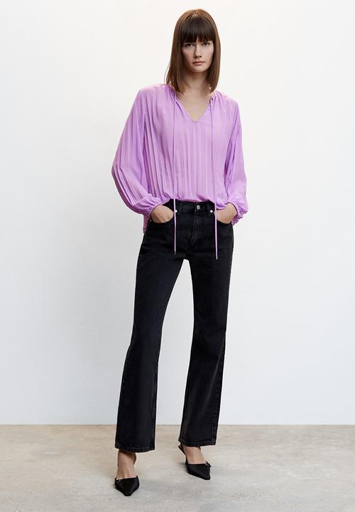 MANGO - Blouse plis - light pastel purple