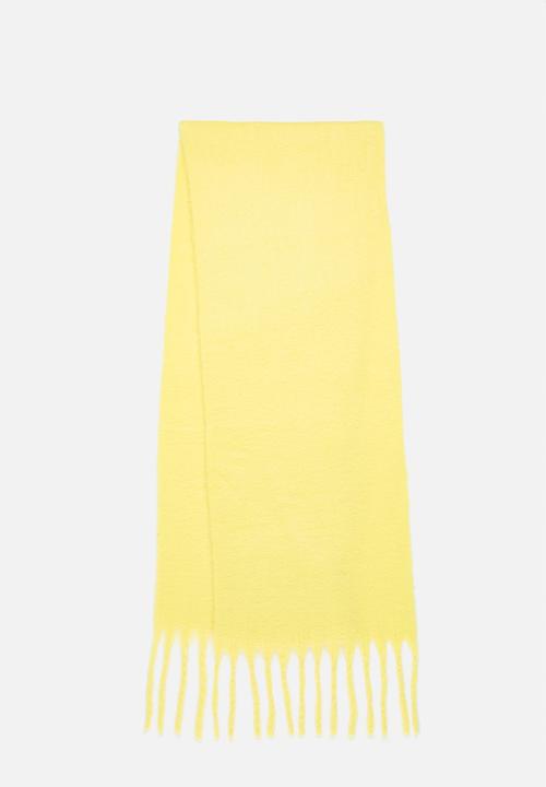 edit - Evie blanket fringe scarf - yellow