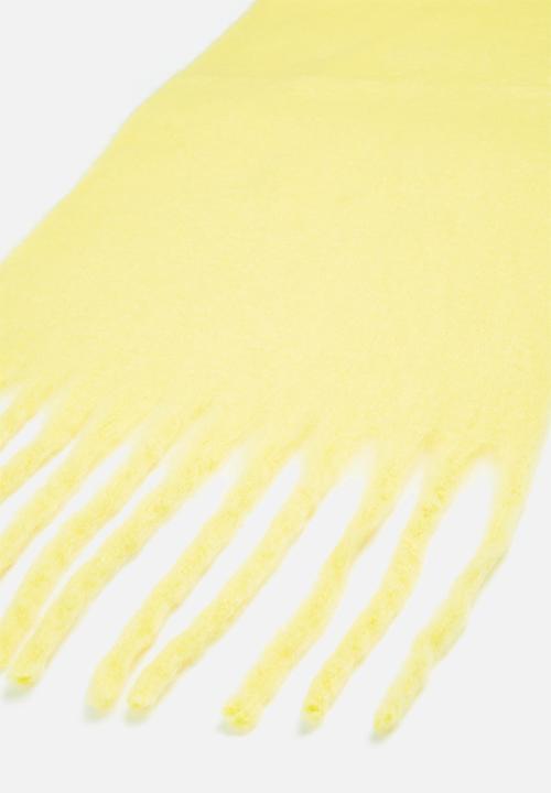 edit - Evie blanket fringe scarf - yellow