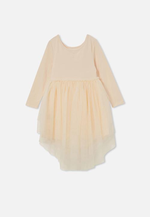 Cotton On - Iris long sleeve dress - champagne/flower kaleidoscope