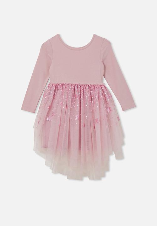 Cotton On - Iris long sleeve dress - fragrant lilac/gradient stars
