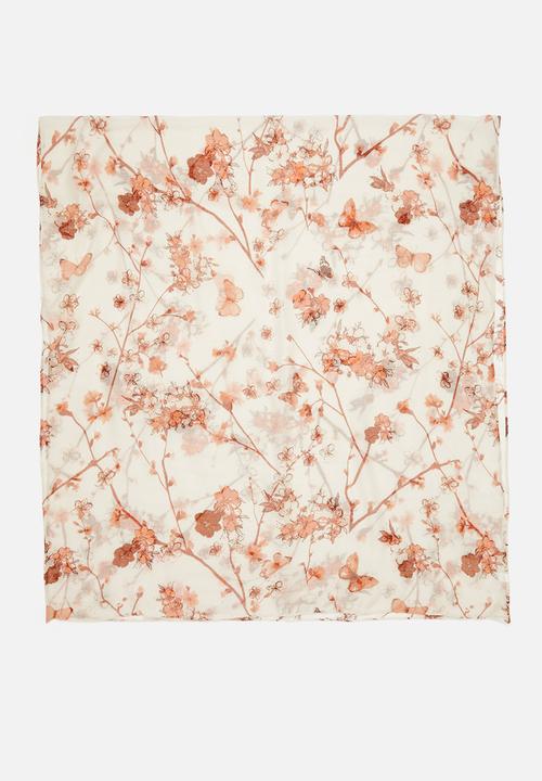 edit - Floral mid weight scarf - multi