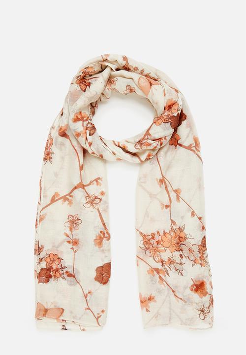 edit - Floral mid weight scarf - multi
